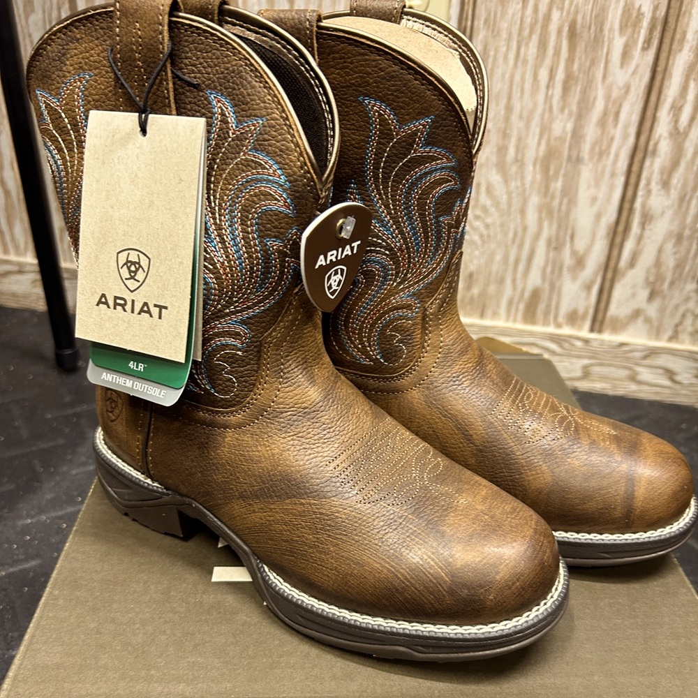 Ariat Anthem Brown Leather Western Boots Round Toe